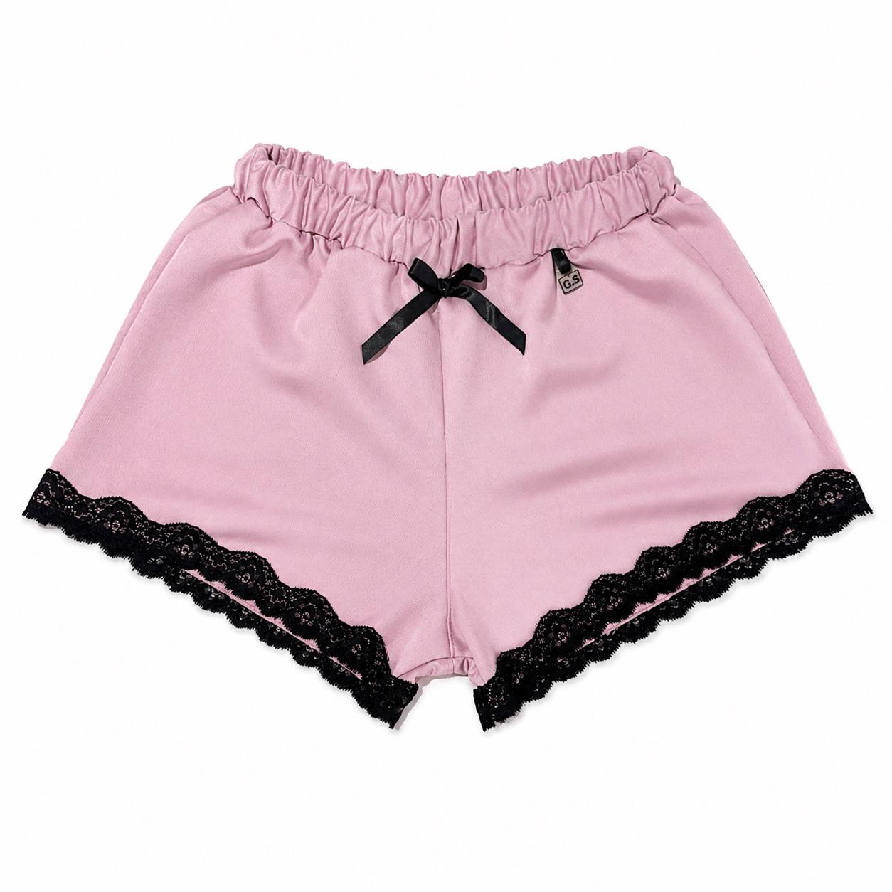 Pijama Short en seda rosa viejo